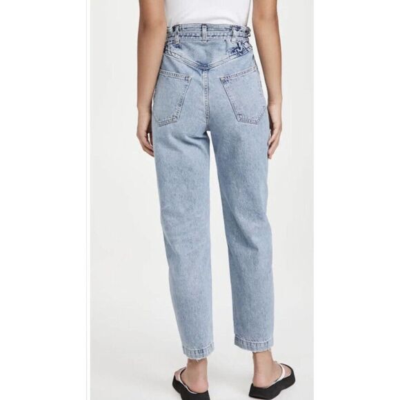 New AGOLDE Riya Elasticated High Rise Peg Jeans - Picture 2 of 11